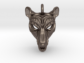 Thylacine (tasmanian tiger) Pendant in Polished Bronzed Silver Steel