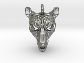 Thylacine (tasmanian tiger) Pendant in Natural Silver