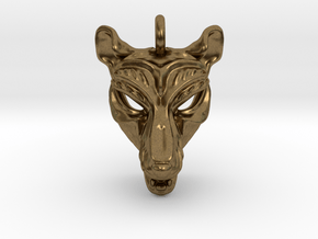 Thylacine (tasmanian tiger) Pendant in Natural Bronze