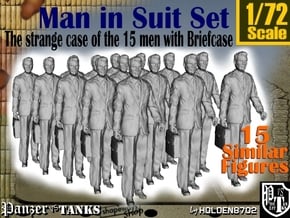 1/72 Man In Suit W/ Briefcase Set in Tan Fine Detail Plastic
