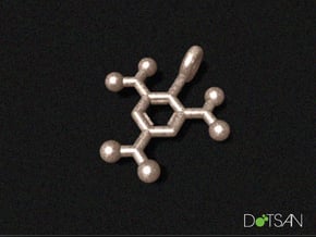 TNT, Trinitrotoluene Key chain in Polished Bronzed Silver Steel