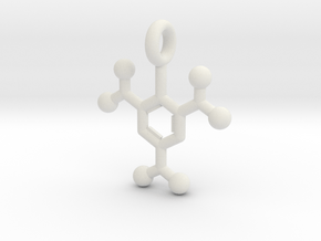 TNT, Trinitrotoluene Key chain in White Natural Versatile Plastic
