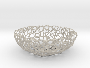 Fruit bowl (22 cm) - Voronoi-Style #1  in Natural Sandstone