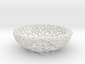 Fruit bowl (22 cm) - Voronoi-Style #2 in White Natural Versatile Plastic