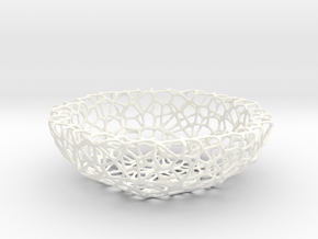 Little Bowl (15 cm) - Voronoi-Style #1  in White Processed Versatile Plastic