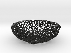 Little Bowl (15 cm) - Voronoi-Style #2 in Black Natural Versatile Plastic