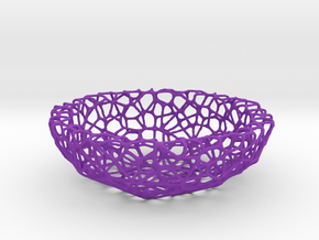 Key shell / bowl (11,5 cm) - Voronoi-Style #1  in Purple Processed Versatile Plastic