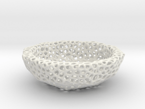 Bowl (19 cm) - Voronoi-Style #6 in White Natural Versatile Plastic