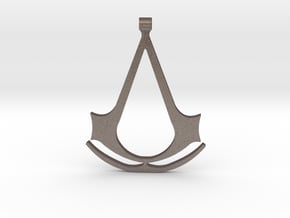 Assassins Creed Pendant in Polished Bronzed Silver Steel