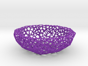 Mini Key shell / bowl (9 cm) - Voronoi-Style #5 in Purple Processed Versatile Plastic