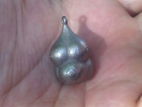 Bunch of breasts pendant/keychain in Polished Nickel Steel