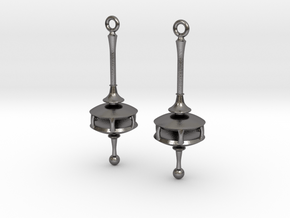 Spindle Earrings in Polished Nickel Steel