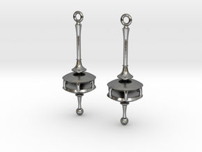 Spindle Earrings in Polished Silver