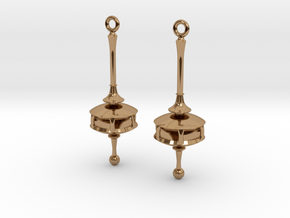 Spindle Earrings in Polished Brass