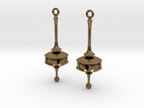 Spindle Earrings in Polished Bronze