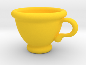 Coffee Cup Pendant in Yellow Processed Versatile Plastic