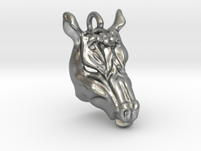 Horse 2 Pendant in Natural Silver