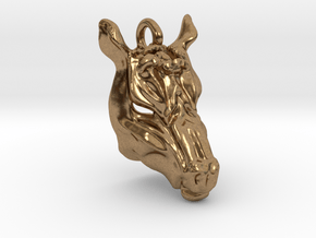 Horse 2 Pendant in Natural Brass