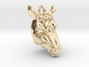 Horse 2 Pendant in 14k Gold Plated Brass