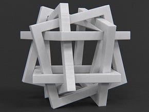 Orderly Tangle 01 - Six Hollow Squares in White Processed Versatile Plastic