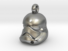 First Order Stormtrooper Helmet Pendant in Natural Silver
