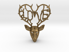 Love Deer Pendant in Natural Bronze