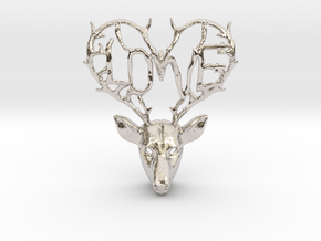 Love Deer Pendant in Platinum