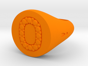 Ring Chevalière Initial "O"  in Orange Processed Versatile Plastic: 5 / 49