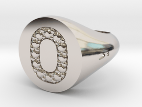 Ring Chevalière Initial "O"  in Platinum: 5 / 49