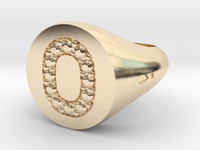 Ring Chevalière Initial "O"  in 14k Gold Plated Brass: 5 / 49