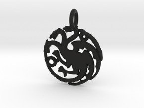 Targaryen Sigil Keychain in Black Natural Versatile Plastic