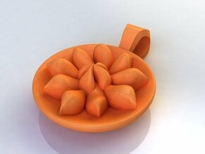 Nymphaea Flower Pendant in Orange Processed Versatile Plastic