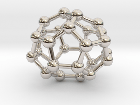 0004 Fullerene c28 d2 in Rhodium Plated Brass