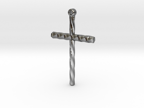 Twisted Cross in Polished Silver