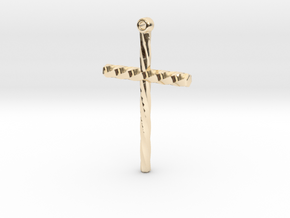 Twisted Cross in 14K Yellow Gold