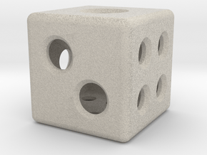 Loaded Hollow Dice (D6) (1.5cm) in Natural Sandstone