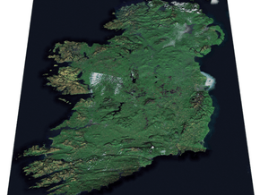 Ireland from Space Map in Glossy Full Color Sandstone