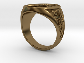 Masonic Signet Ring in Polished Bronze: 8 / 56.75