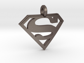 Superman Keychain in Polished Bronzed Silver Steel