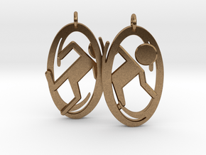 Portal Earrings in Natural Brass