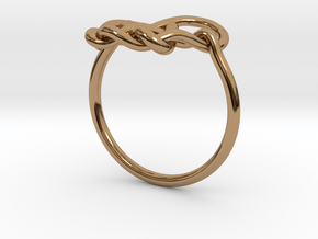 Heart Knot Ring in Polished Brass