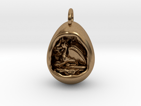 Dragon Cave Pendant in Natural Brass
