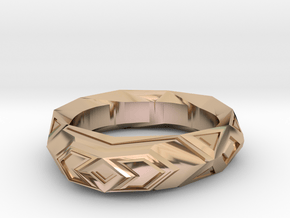 Fractal polygon ring (size 8.5 default) in 14k Rose Gold Plated Brass