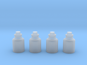 Four Bottles in Smooth Fine Detail Plastic