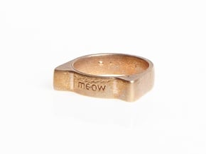 Meow ring 17mm in Natural Bronze