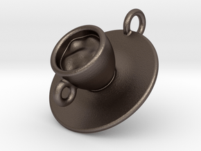Cup Of Coffee in Polished Bronzed Silver Steel