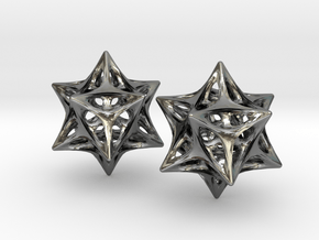 Softened Stellated Dodecahedron Star in Polished Silver