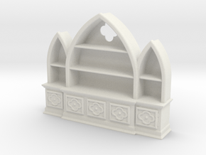 Gothic Bookshelf, version 3 in White Natural Versatile Plastic