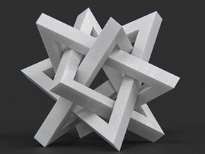 Orderly Tangle 02 - Four Hollow Triangles in White Processed Versatile Plastic