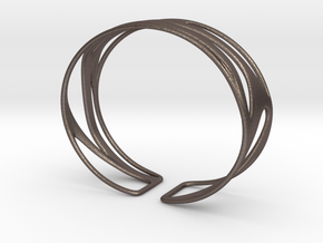 Inspired Curves (size s) in Polished Bronzed Silver Steel